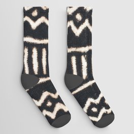 African Vintage Mali Mud Cloth Print Socks