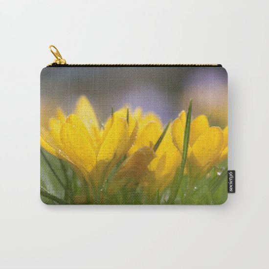 Yellow wet crocus at backlight Carry-All Pouch