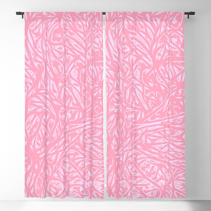 Summer Pink Peach Saffron - Abstract Botanical Nature Blackout Curtain