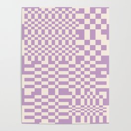 Chequerboard Pattern - Purple Poster