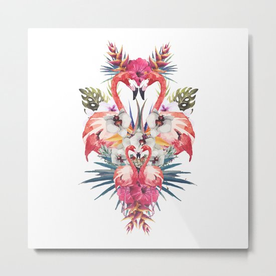 Flamingos Tropicales Metal Print