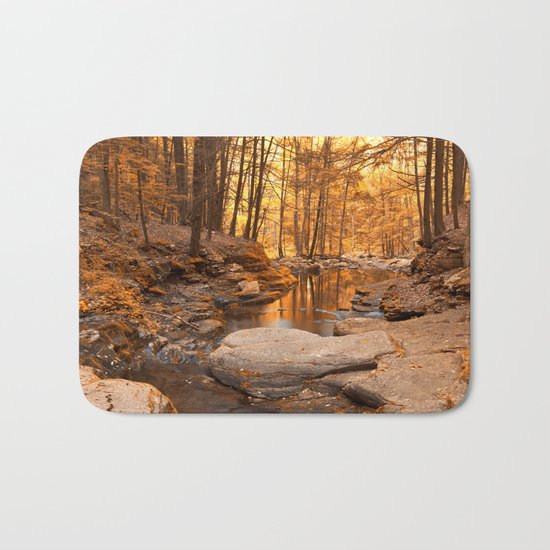 Worlds End Forest Stream - Gold Rapture Bath Mat