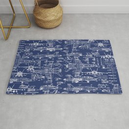 F-18 Blueprints Area & Throw Rug