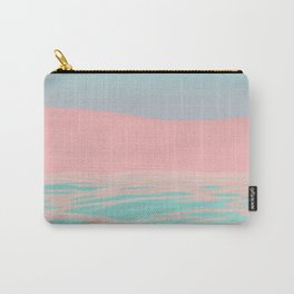 Pink Beach Carry-All Pouch | Aqua, Blue, Turqoise, Mint, Graphicdesign, Landscape, Sunset, Vaporwave, Water, Pop Art 