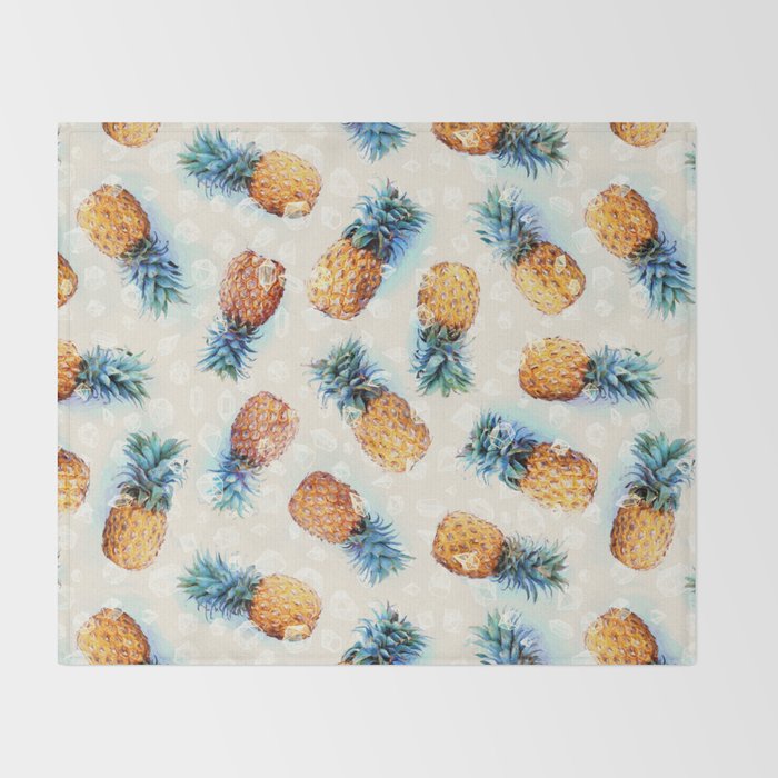 Pineapples + Crystals Throw Blanket by micklyn Society6