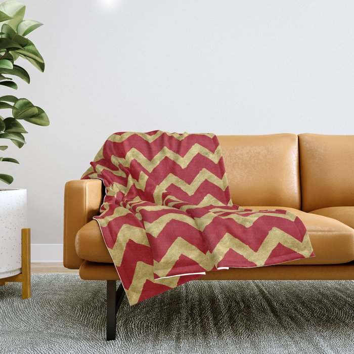 Red and best sale gold throw blanket
