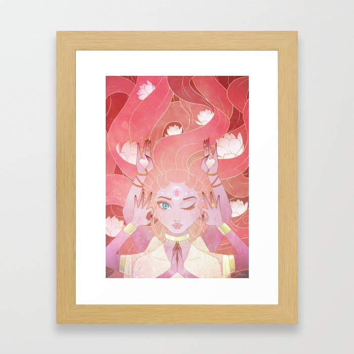 Pink Lotus Framed Art Print