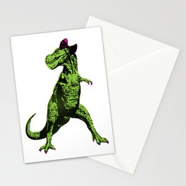 T-Rex, Pink Bow Stationery Cards
