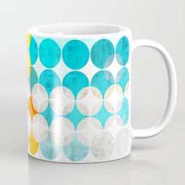 Palm Springs Dots - Aqua Yellow Orange Coffee Mug