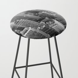 Aerial view of Manhattan, New York | The Big Apple in black and white Bar Stool