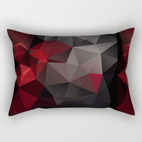 Polygon red black triangles . Rectangular Pillow