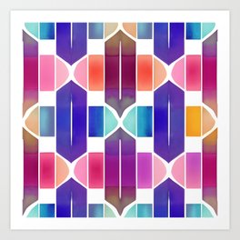 Bold Watercolor Geometric Shapes Art Print