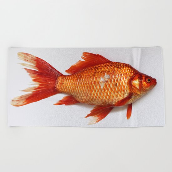 Red Gold Fish Beach Towel