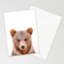 Baby Bear, Brown Bear Cub, Kids Art, Baby Animals Art Print By Synplus Stationery Cards