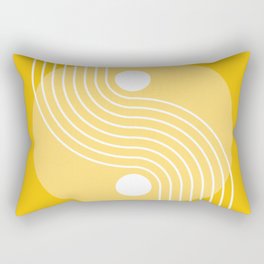 Geometric Lines and Shapes 29 in Mustard Yellow Rectangular Pillow