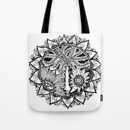 The tree of Life in B/W Tote Bag
