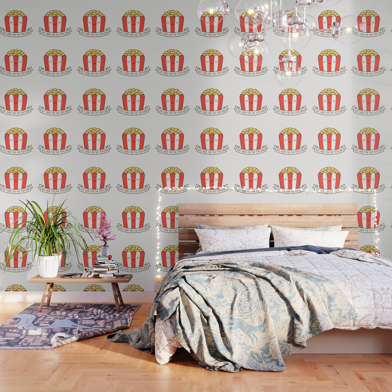 Just Here For The Popcorn Wallpaper By Kimvervuurt Society6