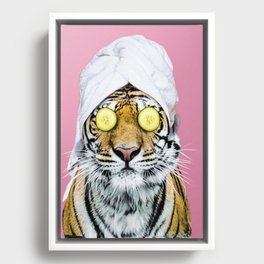 Tiger in a Towel Framed Canvas