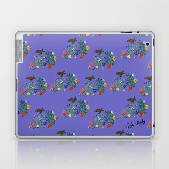 Under the Sea- Purple Background Laptop & iPad Skin