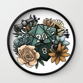 Cleric Class D20 - Tabletop Gaming Dice Wall Clock | Floral, Tabletopgaming, Cleric, Tabletop, Dnd, Nerd, Geeky, Dungeonsanddragons, Drawing, Healing 