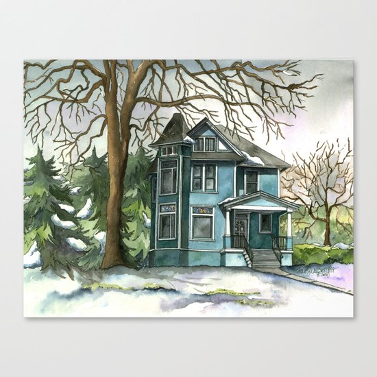 The House Under the Big Tree Canvas Print