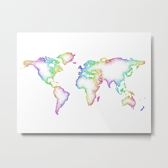 World map Metal Print
