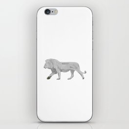 digital painting of a male white lion iPhone Skin