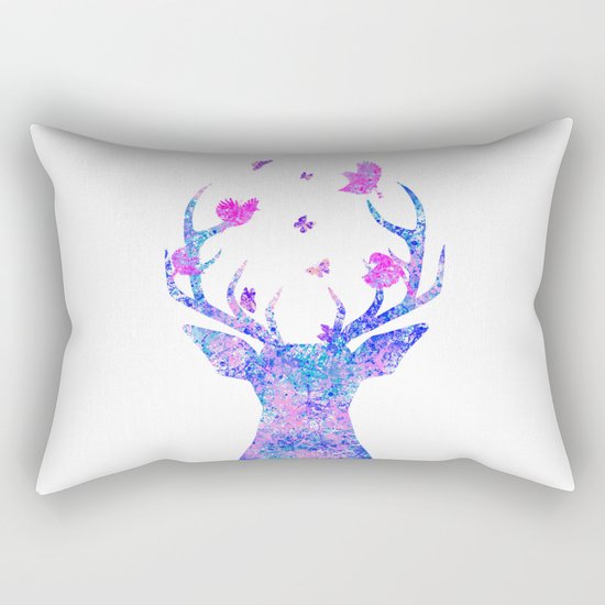 Flying Amongst the Antlers Rectangular Pillow