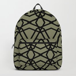 Black and Green Line Geometric Pattern Pairs DE 2022 Trending Color Desert Sage DET505 Backpack