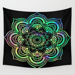 Neon Psychedelic Mandala Wall Tapestry