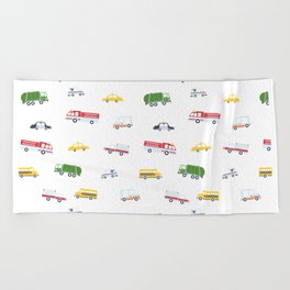 Cars and Trucks Collection Beach Towel