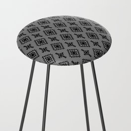 Grey and Black Native American Tribal Pattern Counter Stool