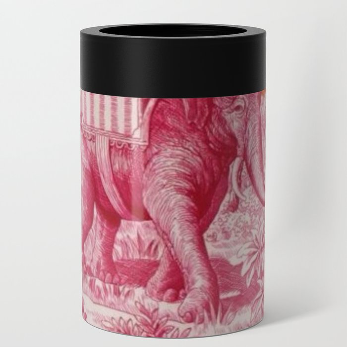 Toile de Jouy - pink and orange Can Cooler