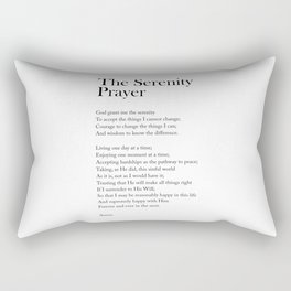 The Serenity Prayer - Reinhold Niebuhr Poem - Literature - Typography Print 1 Rectangular Pillow