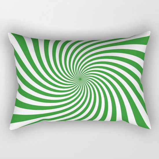 Swirl (Forest Green/White) Rectangular Pillow