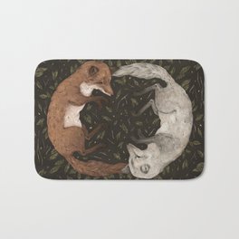 Foxes Bath Mat | Fox, Nature, Digital, Botanical, Foxes, Curated, Illustration, Painting, Redfox, Arcticfox 