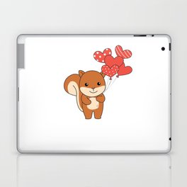 Squirrel Cute Animals Hearts Balloons Valentine Laptop Skin