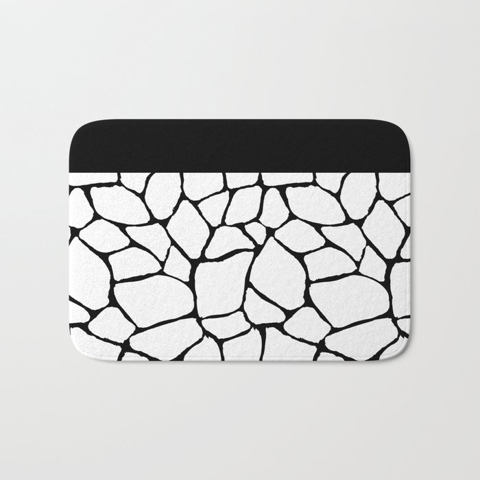 White & Black Stone Tiling Bath Mat