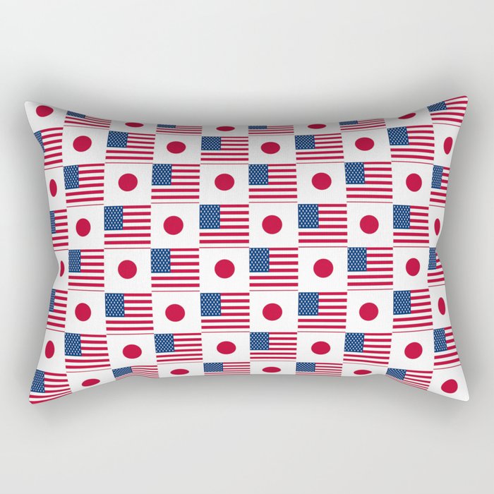 Mix of flag : USA and Japan Rectangular Pillow