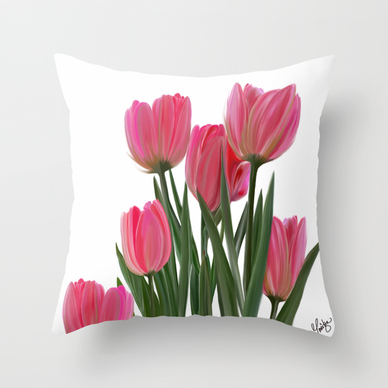 The Joy Of Tulips Throw Pillow By Maritzalovettart Society6