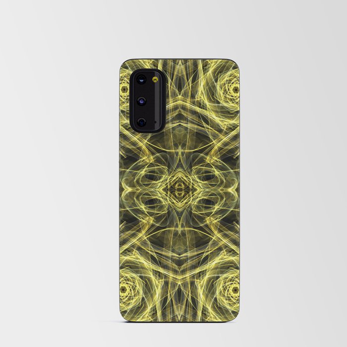 Liquid Light Series 72 ~ Yellow & Grey Abstract Fractal Pattern Android Card Case