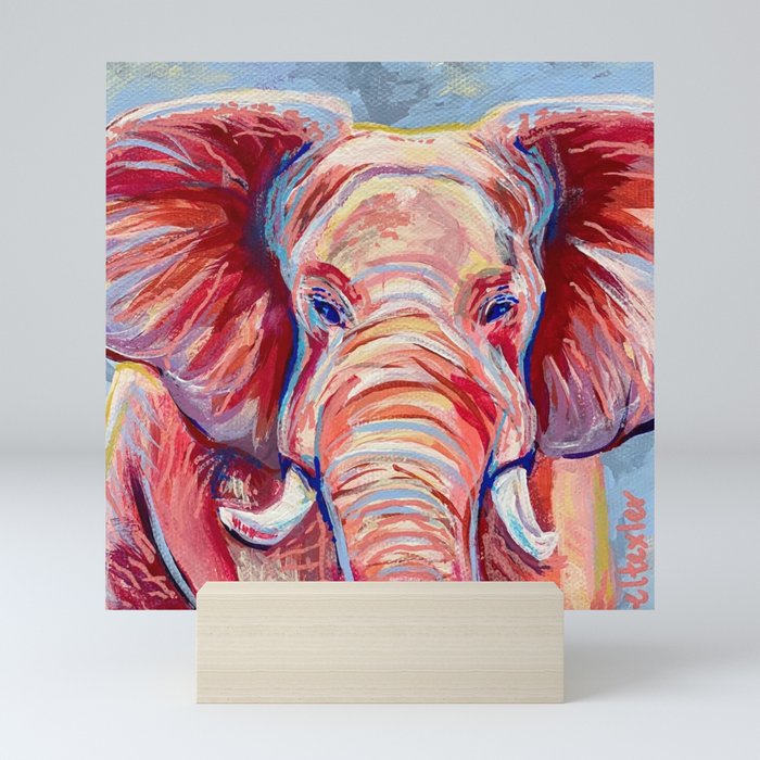 Sunset Elephant  Mini Art Print