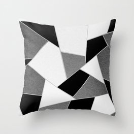 Gray Black White Geometric Glam #1 #geo #decor #art #society6 Throw Pillow