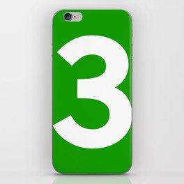 Number 3 (White & Green) iPhone Skin
