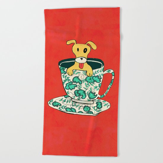 Dinnerware Sets - puppy in a teacup Beach Towel