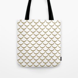 Gold and White Mermaid Scales Tote Bag