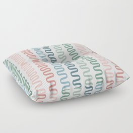 Abstract Shapes 227 in Tropical Green pink (Snake Pattern Abstraction) Floor Pillow