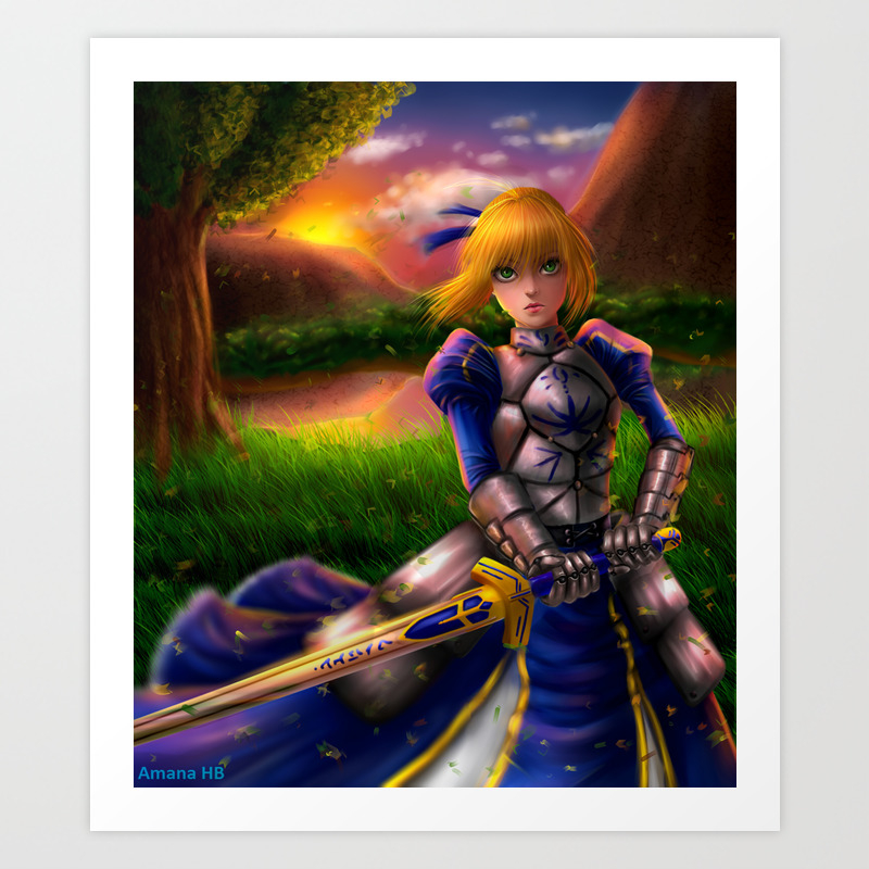 Saber Fate Zero Art Print By Amanahb Society6