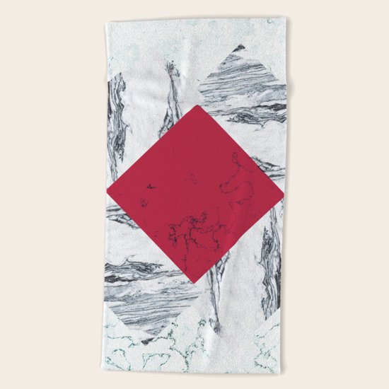 Red + Marble Beach Towel