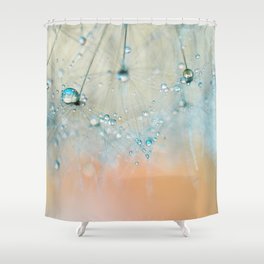 dandelion aqua - flower photography by Ingrid Beddoes Shower Curtain